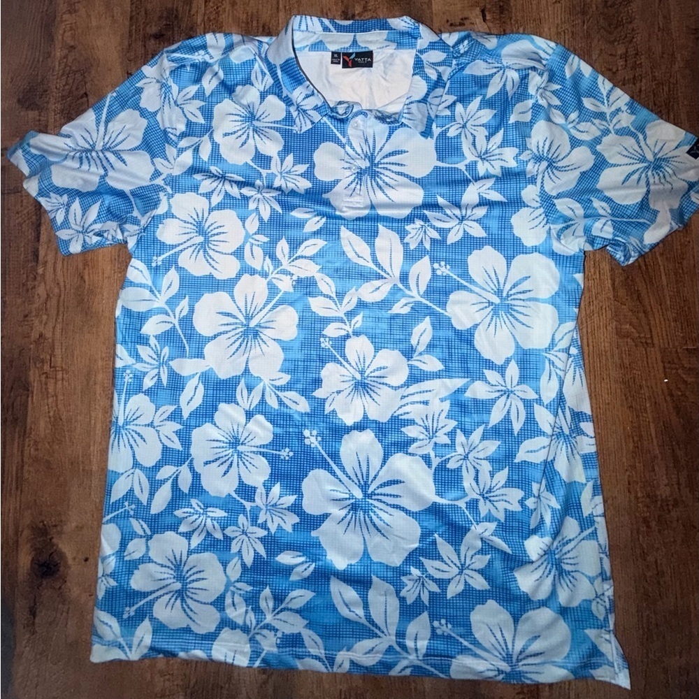 YATTA Golf Men's Blue Floral Shirt